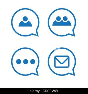 Chat oder flache Beitragssymbole Vektor Stock Vektor