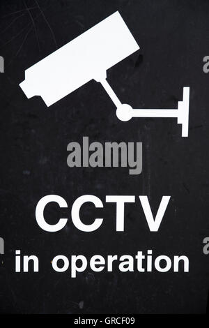 CCTV in Betrieb Zeichen im Zentrum von London Stockfoto