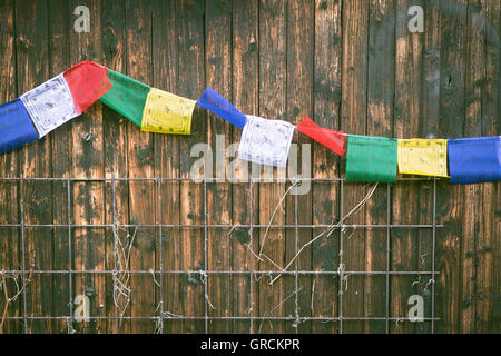 Buddhistische Gebetsfahnen Stockfoto