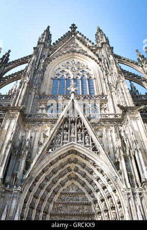 Kölner Dom Südportal Stockfoto