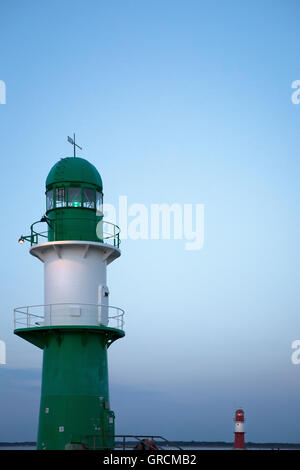 Leuchttürme In Warnemünde Stockfoto