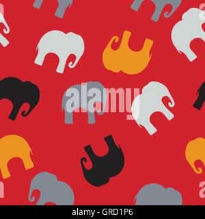 Nahtlose Muster mit bunten Elefanten für Textil, Bucheinband, Verpackung. Stock Vektor