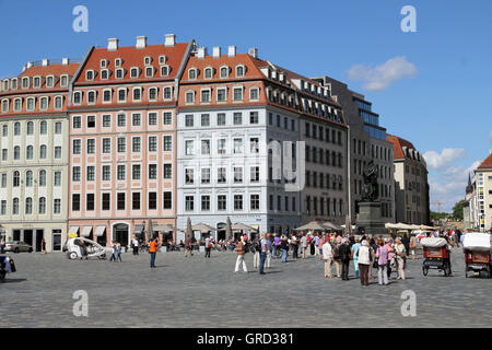Häuserfront am Neumarkt Dresden Stockfoto
