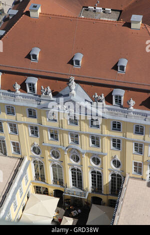 Häuserfront am Neumarkt Dresden Stockfoto