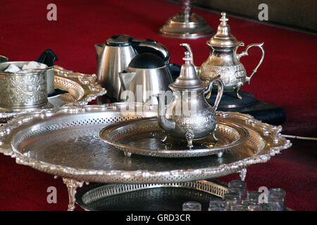 Silber Teeservice Stockfoto