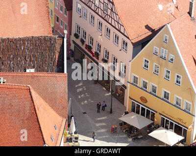 Nördlingen, Ansicht von Daniel nach unten in die Stadt Stockfoto