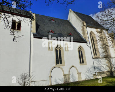 Kirche der Ortskern von 12. Jahrhundert, Rhinehesse Stockfoto