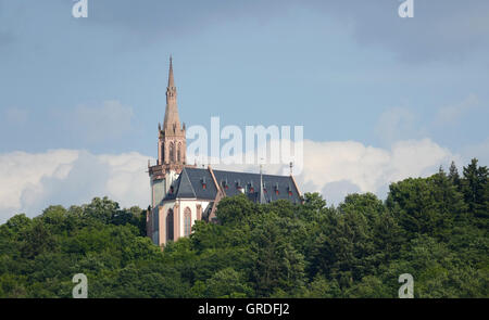 Rochus-Kapelle auf dem Rochus-Hügel in der Nähe von Bingen, Rheinland-Pfalz, Deutschland, Europa Stockfoto