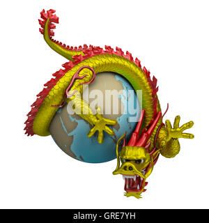 Chinesischer Drache rund um den Globus Stockfoto