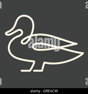 Eine Linie-Ente-Vektor-illustration Stock Vektor