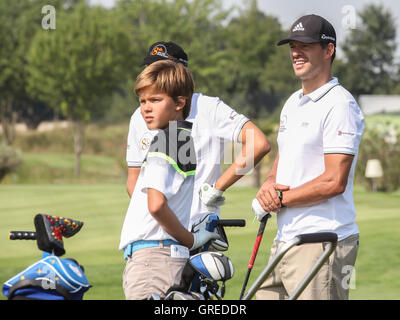 Michael Ballack mit Sohn Emilio Stockfoto