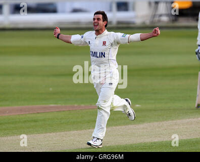 Ryan Ten Doeschate von Essex behauptet das Wicket Danny Briggs - Essex CCC Vs Hamsphire CCC - LV County Championship Cricket auf dem Ford County Ground, Chelmsford - 04.12.10 Stockfoto