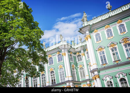 Staatliche Eremitage Museum Fassade, St Petersburg, Russland Stockfoto