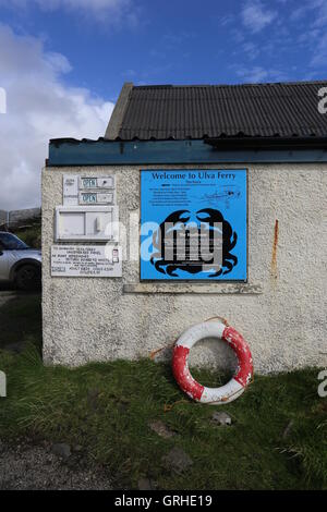 Willkommen auf Ulva Ferry zeichen Schottland september 2016 Stockfoto