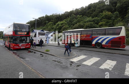 West Coast Motoren Double Decker Bus und Trainer in Craignure mull Schottland september 2016 Stockfoto