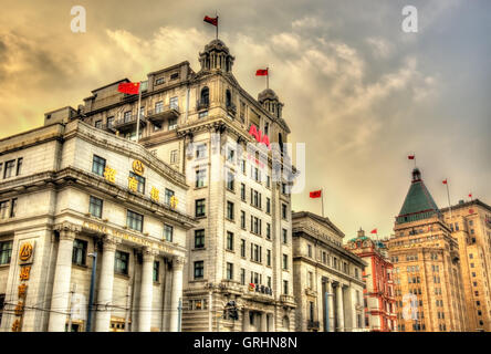 North China Daily News Gebäude auf den Bund, Shanghai Stockfoto