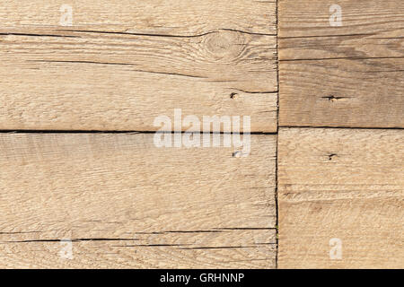Holzboden Foto Hintergrundtextur, Bretter mit Nägeln verbunden Stockfoto