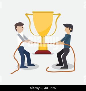 Geschäftsmann und Trophy-Symbol Stock Vektor