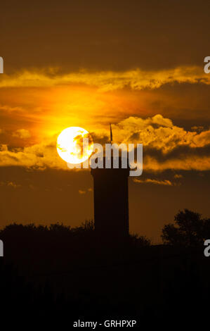 Mosel (57), Ville de Forbach, Tour Chateau du Schloessberg au Hebel du Soleil / / Frankreich, Mosel (57), Forbach Town, Schloessb Stockfoto