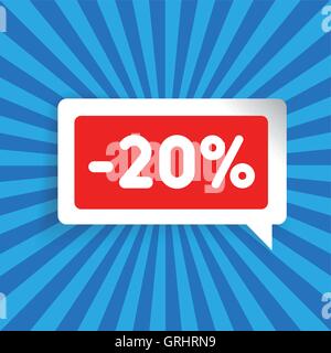 Verkauf-label Sprechblase zwanzig Prozent aus Stock Vektor