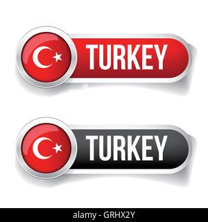 Türkei Flagge Tastensatz Stock Vektor
