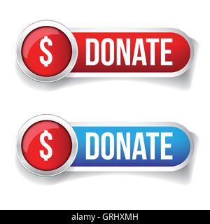 Glanz Spenden Tastensatz Stock Vektor