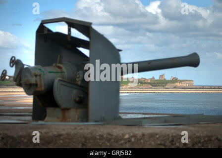 Pistole auf Trow Rock, South Shields Stockfoto