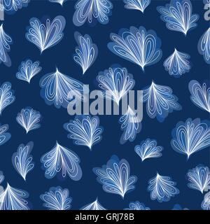 Nahtlose Textur mit glühenden magische Licht Formen auf indigo Hintergrund für Weihnachten und Neujahr design Stock Vektor