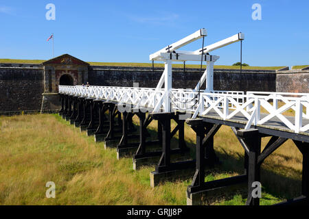 Prinzip-Brücke und Eingang zum Fort George am Moray Küste, Highland, Schottland Stockfoto