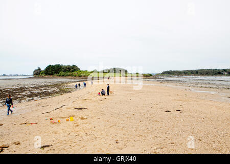 Golf von Morbihan bei Ebbe Morbihan, Frankreich. Stockfoto