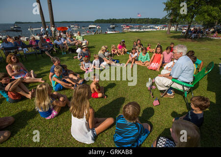 Boot-Kirche in Lake Marion, South Carolina. Unter der Leitung von The Reverend Dr. Reginald Thackston, ein ehemaliger United Methodist Minister. Stockfoto