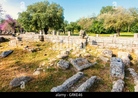 Kronion Thermae Gebäude das antike Olympia Peloponissos Griechenland Stockfoto
