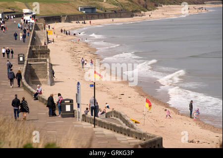 Whitley Bay Strand und promenade Stockfoto