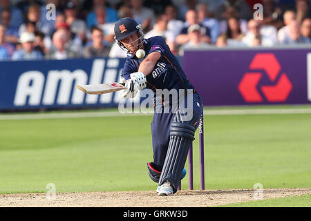 Tom Westley trifft für Essex - Essex Adler Vs Sussex Haie - NatWest T20 Blast Cricket an der Essex County Ground, Chelmsford, Essex - 25.07.14 Stockfoto