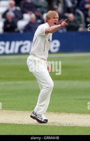 Mark Davies von Kent spricht für das Wicket Graham Napier - Essex CCC Vs Kent CCC - LV County Championship Division zwei Cricket im Essex County Ground, Chelmsford - 22.05.13 Stockfoto