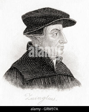 Huldrych Zwingli oder Ulrich Zwingli, 1484-1531.  Führer der Reformation in der Schweiz. Stockfoto