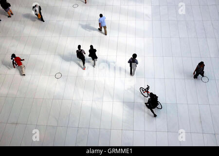 Im Erdgeschoss des Oculus, das Herzstück des World Trade Center Transportation Hub, New York City, USA Stockfoto