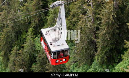 Dock-Mount Roberts Tramway in Juneau, Alaska, USA. Cruise Ship Terminal und Mt Roberts Tramway, Alaska, Inside Passage, United S Stockfoto