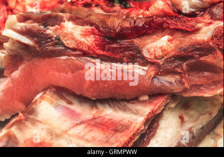 Stück frisches rohes Fleisch. Selektiven Fokus Stockfoto