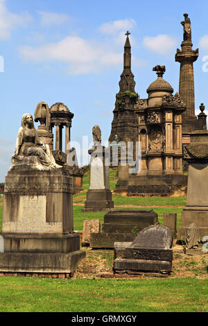 Historischer Friedhof in Glasgow - Nekropole. Glasgow, Schottland. Stockfoto