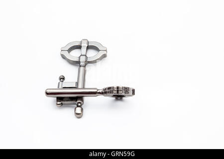 Dies sind Metall Puzzle-Schlüssel, die Hallen zusammen und auseinander können Stockfoto