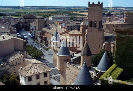 Die Burg von Olite ist 27. August 2016 in Olite, Spanien gesehen. Copyright Foto John Voos Stockfoto