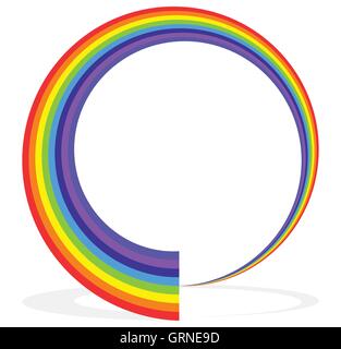 Kreisförmigen Regenbogen Form (Rahmen, Grenze, Element) mit Schatten Stock Vektor
