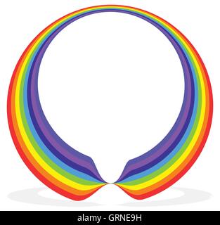 Kreisförmigen Regenbogen Form (Rahmen, Grenze, Element) mit Schatten Stock Vektor