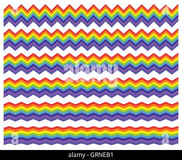 Horizontale Regenbogen Element mit unterschiedlichen Niveau der Verzerrung Stock Vektor