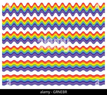 Horizontale Regenbogen Element mit unterschiedlichen Niveau der Verzerrung Stock Vektor