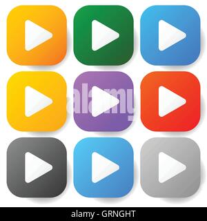 Moderne Wohnung mit glatten Steigungen Wiedergabetasten Stock Vektor