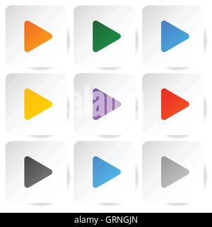 Moderne Wohnung mit glatten Steigungen Wiedergabetasten Stock Vektor