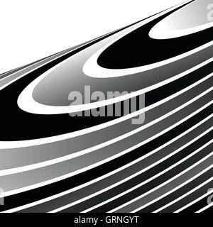 Monochrome geometrisch verzerrt, verzerrte Linien. Schwarz / weiß verzerrten Formen Stock Vektor