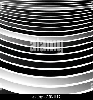 Monochrome geometrisch verzerrt, verzerrte Linien. Schwarz / weiß verzerrten Formen Stock Vektor